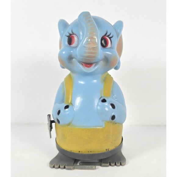 Vintage Cragstan Whimsy Wind Up Tin Toy Ellie Elephant 1580-6 NGS Works - Picture 2 of 10